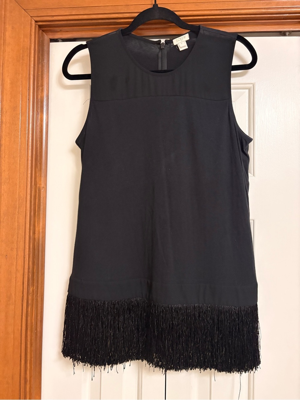 Jcrew Black Fringe Hem Tank